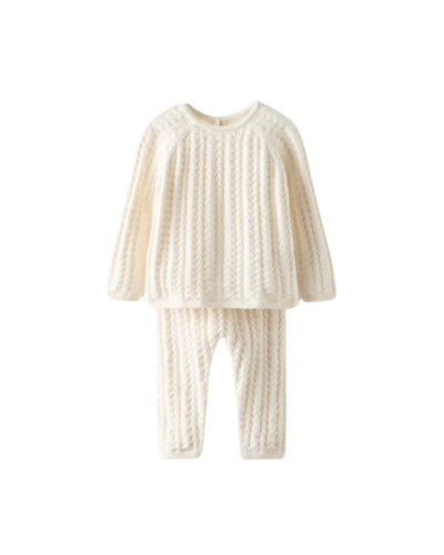 Silk cream colored baby outfit