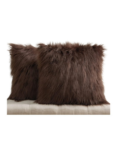 Brown fur pillows