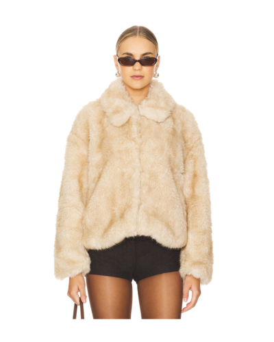 Beige fur jacket